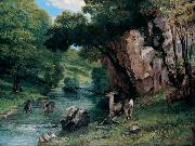 Roe Deer at a Stream Gustave Courbet